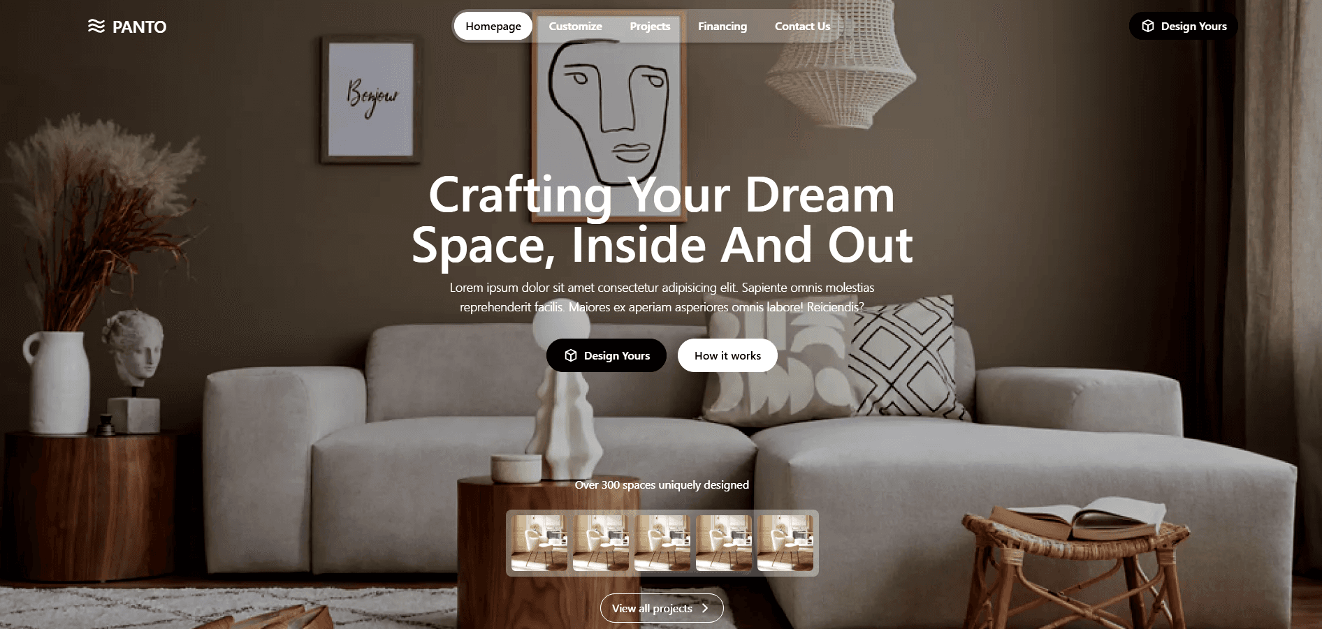 Furniture UI Website screenshot 1