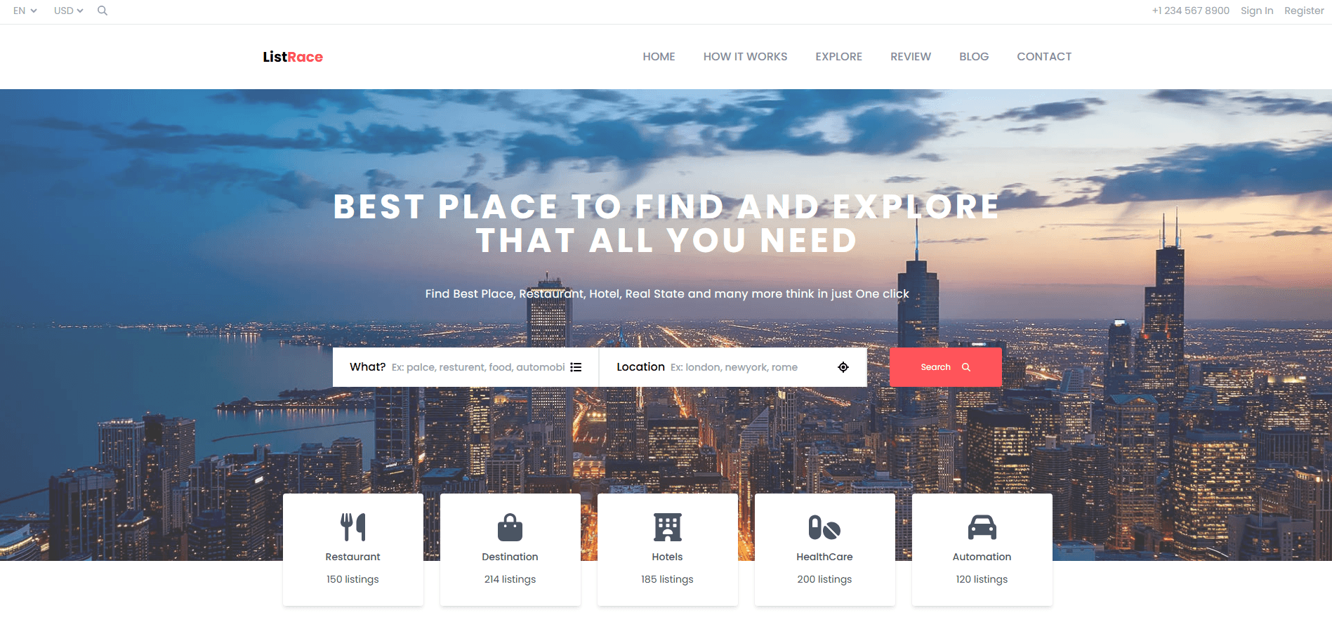 ListRace Website screenshot 1